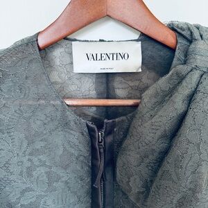 Valentino Women's Sheer Black Blazer with Bow Detail